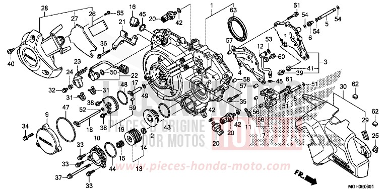RIGHT CRANKCASE COVER (VFR1200XD) for VFR1200X Dual Clutch DEGITAL SILVER METALLIC (NHA30) from 2012